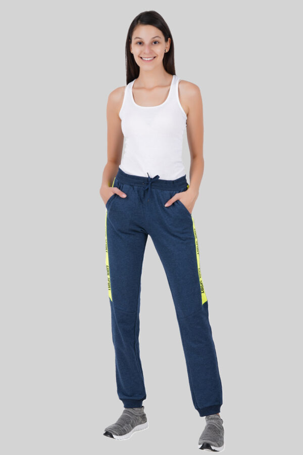Buy Women Blue Morl Solid Ankle Length Slim Fit Jogger Track Pants online in India at Apparel Bliss Full View
